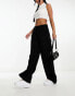 COLLUSION relaxed wide leg tailored trousers in black