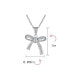 Фото #4 товара Dainty Clear Cubic Zirconia Pave CZ Station Holiday Present Ribbon Bow Pendant Necklace For Women For Sterling Silver