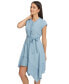 Фото #3 товара Платье с поясом и асимметричным кроем DKNY для женщин