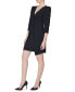 Women's Puffed-Shoulder Twist-Front Dress