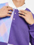 ASOS DESIGN oversized rugby polo sweatshirt with check panelling in purple