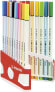 STABILO Pen 68 brush - 20 colours - Multicolour - Bullet tip & Brush tip - Multicolour - Hexagonal - Water-based ink