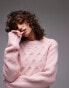 Фото #1 товара Topshop knitted cable stitch jumper in light pink