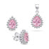 Charming silver jewelry set with zircons SET226WP (earrings, pendant)