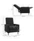 Manual Recliner, Fabric Tufted Club Chair, Home Theater Seating Reclining Sofa for Living Room, Black