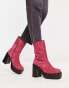 ASOS DESIGN Romeo suede platform boots in pink