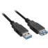 Фото #1 товара Sharkoon 3m - 2xUSB3.0-A - 3 m - USB A - USB A - USB 3.2 Gen 1 (3.1 Gen 1) - Male/Female - Black