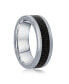 Кольцо METALLO Stainless Black Mesh Inlay Polished Band