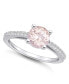 Фото #1 товара Кольцо Macy's Morganite and Diamond in 14K White Gold