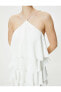 Фото #22 товара Katlı Bridal Mini Elbise Halter Yaka Taş Detaylı Astarlı