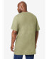 ფოტო #2 პროდუქტის Big & Tall by KingSize Heavyweight Longer-Length Pocket Crewneck T-Shirt