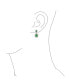 ფოტო #2 პროდუქტის Crown Halo Oval Cubic Zirconia Simulated Emerald Green AAA CZ Fashion Small Dangle Drop Earrings For Prom Bridesmaid Wedding Rhodium Plated