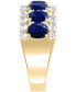ფოტო #3 პროდუქტის Effy Blue & White Sapphire Ring (3-1/2 ct. t.w.) & Diamond (1/20 ct. t.w.) in 14k White Gold. (Also available Emerald and Pink Sapphire)