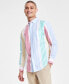 Фото #1 товара Men's Striped Poplin Shirt, Created for Macy's