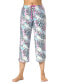 ფოტო #1 პროდუქტის Women's Spring Leopard Printed Capri Pajama Pants
