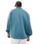 ASOS DESIGN oversized half zip scuba sweatshirt in teal