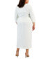 Фото #2 товара Костюм классический Le Suit жакет с поясом и юбка-колонна из текстурированной ткани размер плюс