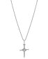 ფოტო #3 პროდუქტის Men's Cubic Zirconia Nail X Cross 24" Pendant Necklace