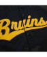 Фото #3 товара Men's Black Boston Bruins 100th Anniversary Satin Raglan Full-Snap Jacket