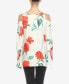 Фото #2 товара Women's Floral Printed Cold Shoulder Tunic Top