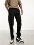 Bershka cargo trouser in black