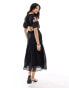 Hope & Ivy 2 in 1 maxi dress with embroidery in black