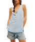 Women's Love Language Solid Henley Tank Dewshine, XS - фото #1