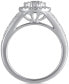 Diamond Round & Baguette Double Halo Engagement Ring (1 ct. t.w.) in 14k White Gold