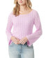 Фото #1 товара Women's Taytum Pointelle-Knit Bell-Sleeve Sweater