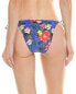 Pq Swim Embroidered Tie Teeny Bikini Bottom Women's Blue L