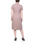 ფოტო #2 პროდუქტის Petite Short Sleeve Belted Utility Style Dress