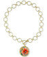 ფოტო #1 პროდუქტის Gold-Tone Flower-Print Leather 21" Pendant Necklace
