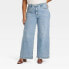 Фото #1 товара Women's High-Rise Wide Leg Jeans - Ava & Viv Light Medium Wash 24