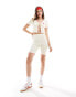 Фото #1 товара Pieces ribbed legging short co-ord with red trim in cream