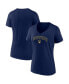 ფოტო #1 პროდუქტის Women's Navy Milwaukee Brewers Team Lockup V-Neck T-shirt