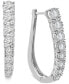 ფოტო #4 პროდუქტის Diamond Graduated Oval Hoop Earrings (1 ct. t.w.) in Sterling Silver, Created for Macy's