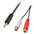 Фото #3 товара Lindy 0.25m AV Adapter Cable - 3.5mm Male to 2 x RCA Female, 2 x RCA, Male, 3.5mm, Female, 0.25 m, Black, Red, White