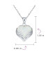 Romantic Love Gemstone Created Framed White Opal Heart Shaped Angel Wing Necklace Pendant For Women Girlfriend .925 Sterling Silver