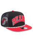 Фото #1 товара Men's Black/Red Portland Trail Blazers Throwback Team Arch Golfer Snapback Hat