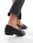 Фото #3 товара ASOS DESIGN Wide Fit Macaroon chain loafer in Black