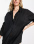 Фото #3 товара ASOS DESIGN crinkle beach shirt in black