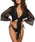 Women's Black Cutout Open Front Cover-Up Top