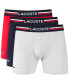 Фото #1 товара Трусы Lacoste мужские Stretch Boxer Brief Set, 3 шт.