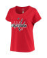 Фото #3 товара Women's TJ Oshie Red Washington Capitals Plus Size Name and Number Scoop Neck T-shirt
