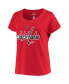 ფოტო #3 პროდუქტის Women's TJ Oshie Red Washington Capitals Plus Size Name and Number Scoop Neck T-shirt