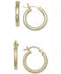 ფოტო #1 პროდუქტის 2-Pc. Set Hoop Earrings in 18K Gold-Plated Sterling Silver, Created for Macy's