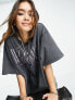 Фото #4 товара Reclaimed Vintage oversized t-shirt with logo print in washed charcoal