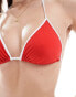 Фото #3 товара Free Society contrast multi way triangle bikini top in red and white