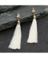 ფოტო #3 პროდუქტის Women's White Tassel Drop Earrings