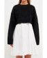 ფოტო #1 პროდუქტის Women's Sweater with Poplin Mini Dress